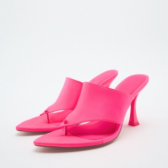 Zara Pink Heeled Mules - Picture 4 of 7